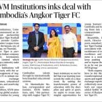 SSVM Institutions signs a partnership with Cambodia’s Angkor Tiger FC